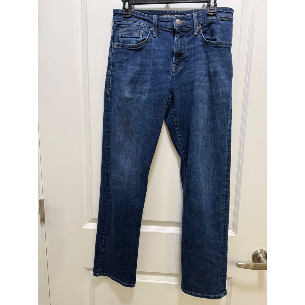 Mavi Jeans Zach Straight Leg Mens 30x32 Medium Wash Blue Denim Pants ASU10634